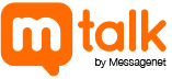 A logo of an orange speech bubble with the word " talk ".