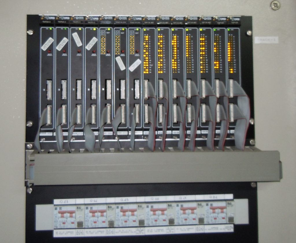 A rack of many different types of wires.