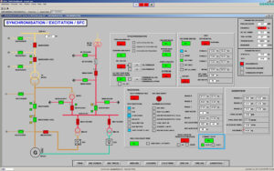 A computer screen with various electrical and mechanical controls.