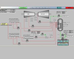 A computer screen with a diagram of an industrial plant.