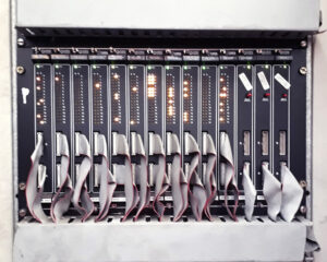 A rack of many different types of wires.