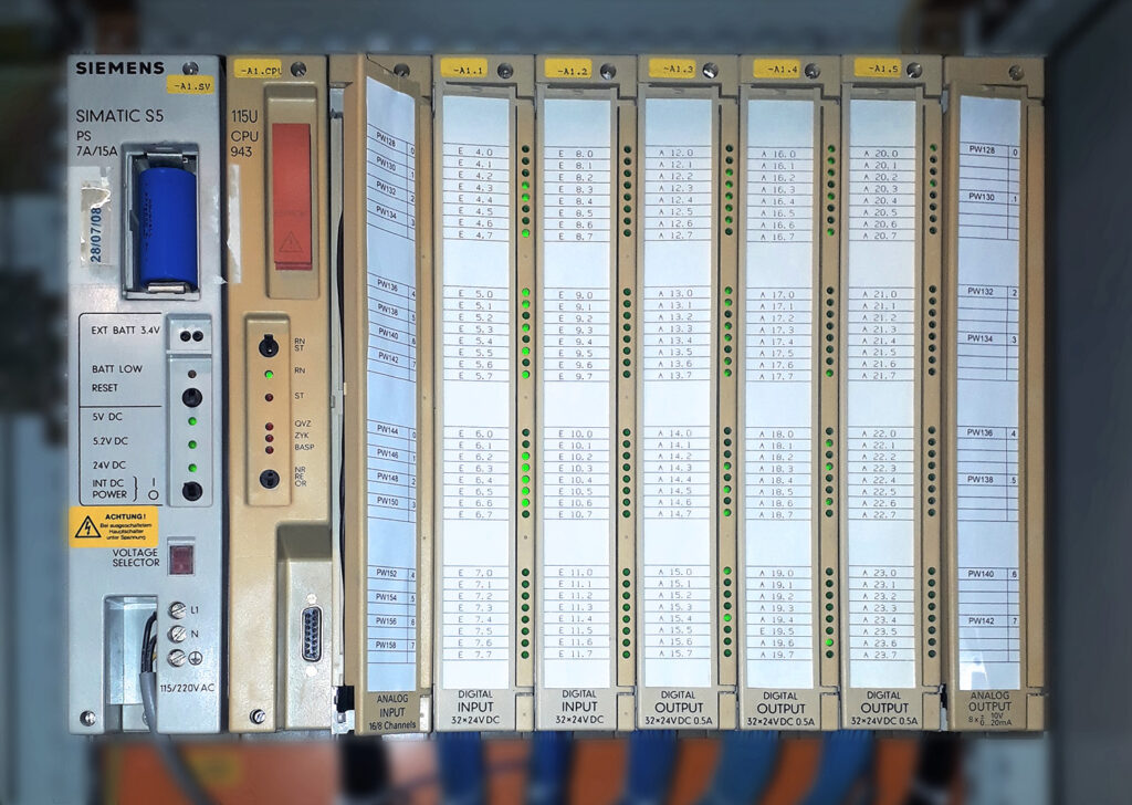 A large rack of various electronic equipment.